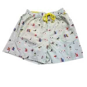 Banana Boat Swim Men's Small Swim Trunks Shorts UPF 50+ Beach Surf Yellow Blue